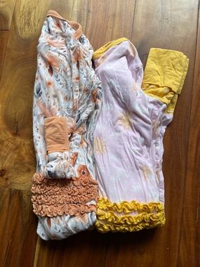 Laree & co 2 pack of bamboo baby double zipper sleepers